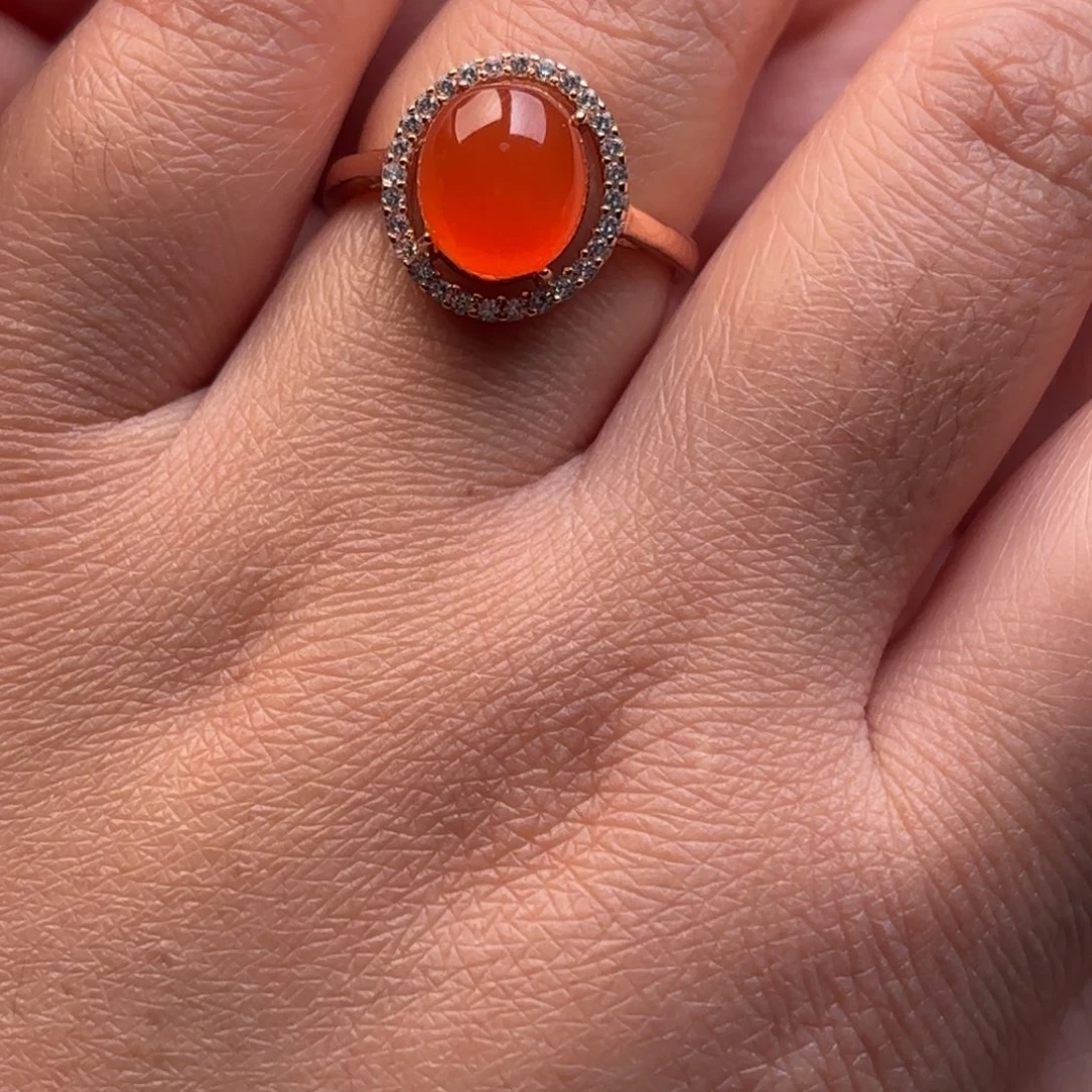 南红玛瑙银S925镶嵌珠宝半成品