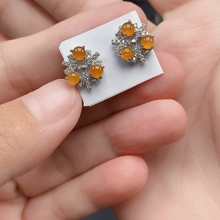 翡翠未镶嵌耳饰缅甸翡翠a货