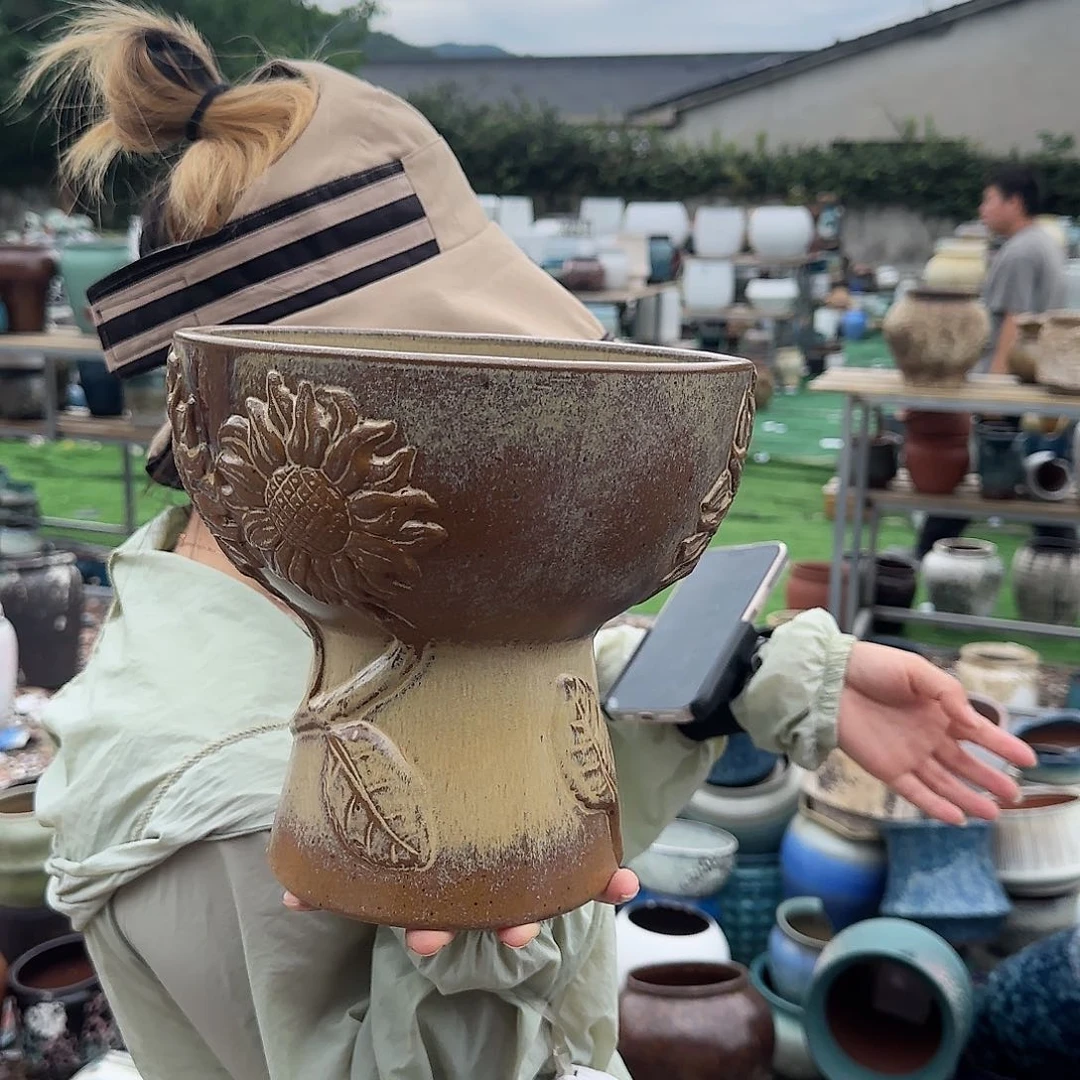 紫砂花盆王嫂花盆直播0620-高20口20颜色不选