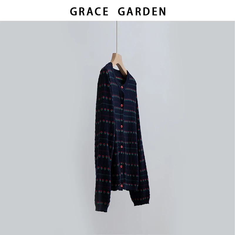 GRACE GARDEN【小红花开衫！190g+】满印小花百搭针织开衫ZZS5H2718