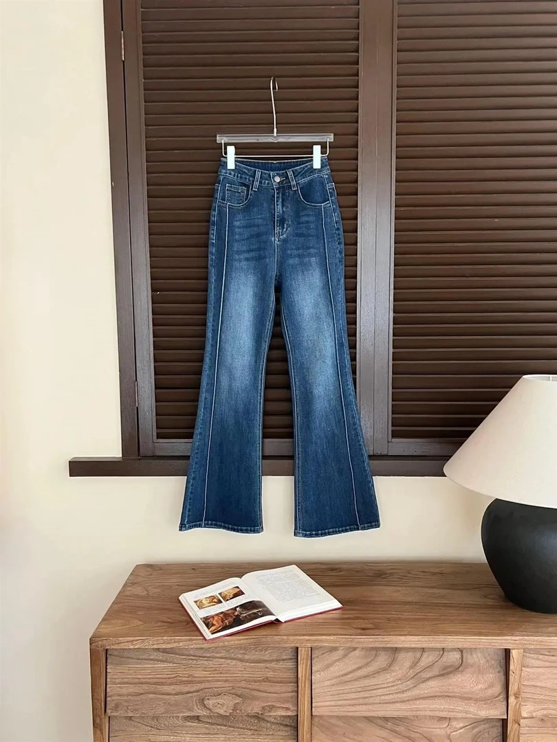 赵小小【版型巨赞！不挑身材】爆款微喇裤高腰显瘦牛仔裤女X-97010