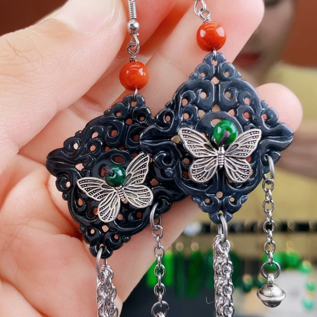 翡翠未镶嵌耳饰饰品