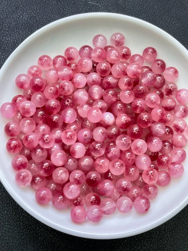 天然珠宝玉石 盐源冰飘花(樱花)Y1843  6MM 50颗（赠弹力绳）