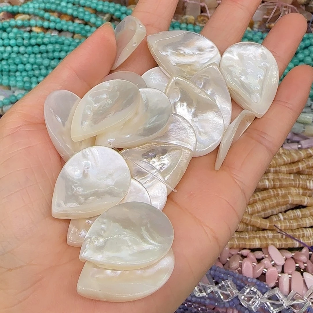 玛瑙/玉髓合金珠宝半成品珍珠母贝水滴2颗