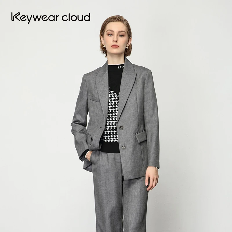 Keywearcloud奇威女装秋冬长袖百搭收腰西装外套