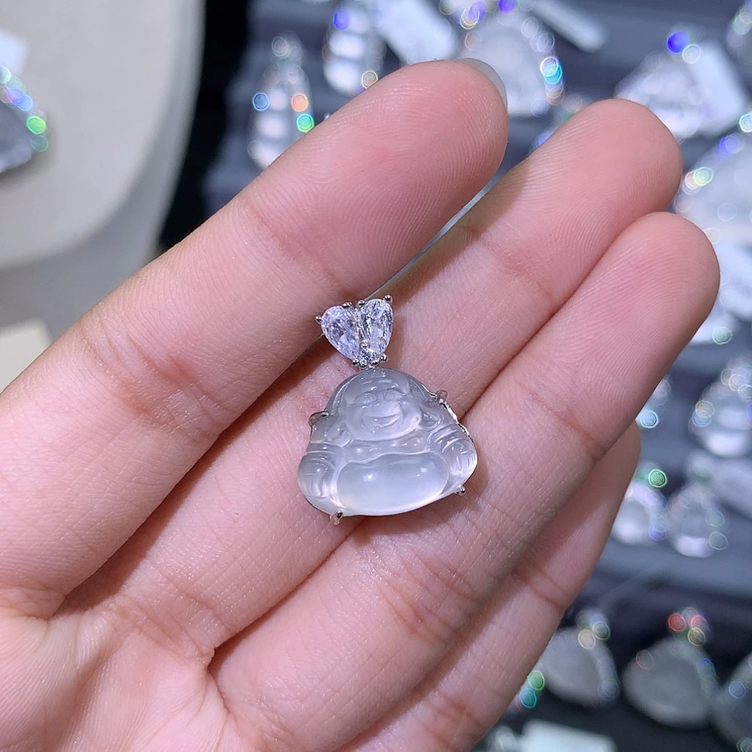 石英质玉颈饰银S925镶嵌、***h