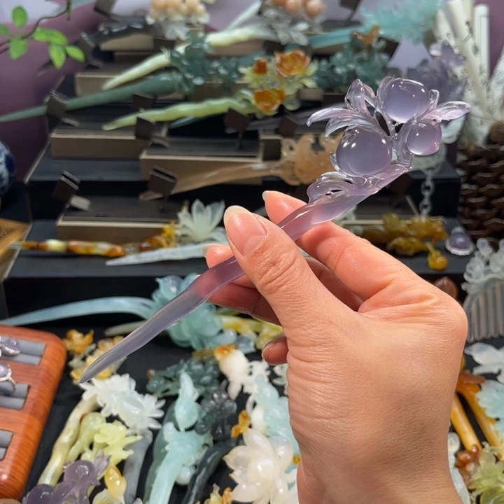 蛇纹石玉合金发饰