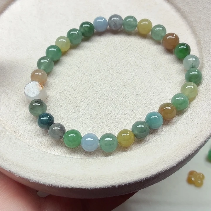 翡翠未镶嵌手链天然缅甸翡翠A货卡7