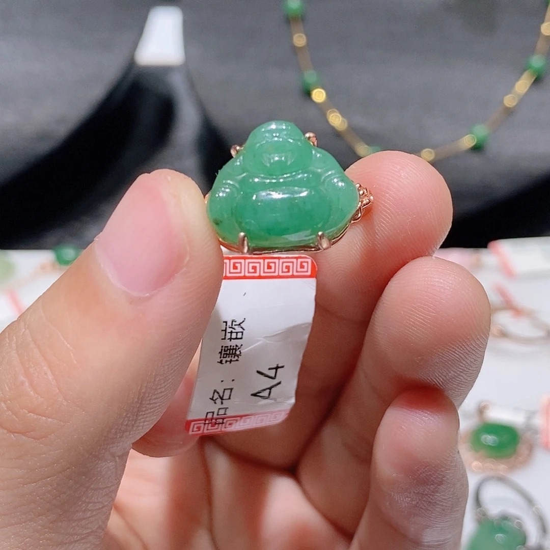 银S925镶嵌独山玉挂件