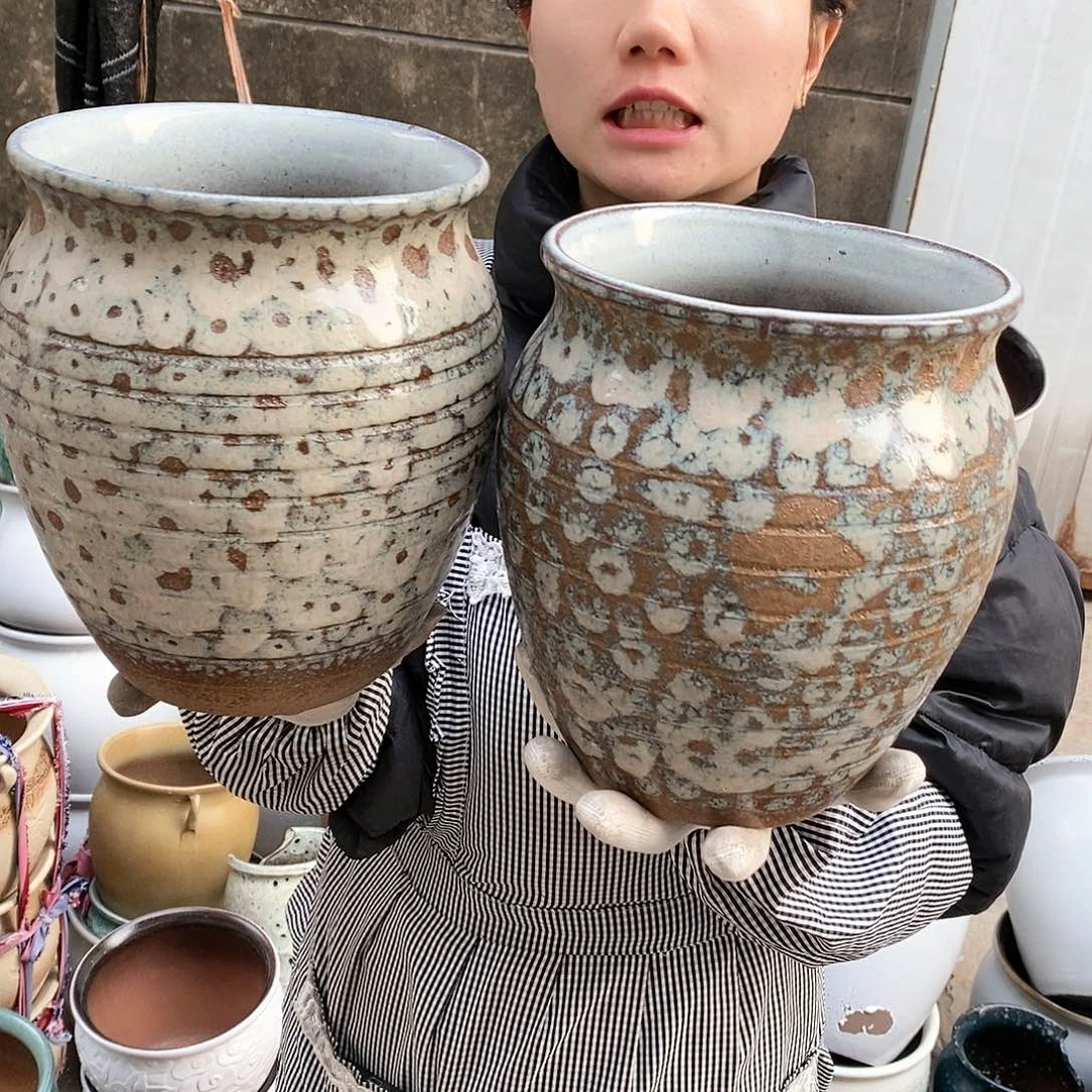 紫砂花盆大瑕疵口17高21