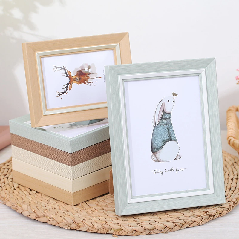 新款现代简约清新相框摆台5寸6寸7寸8寸10寸A4挂墙画框照片相框架