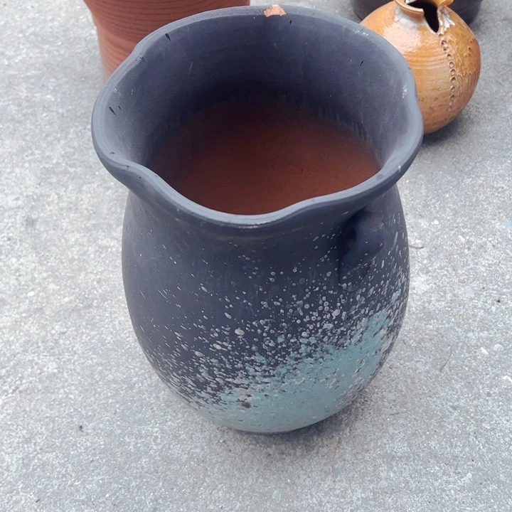 紫砂花盆高约33口约21瑕疵