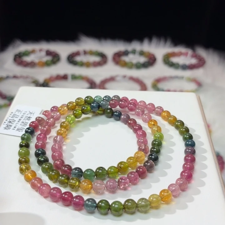 碧玺未镶嵌手链5.3mm±