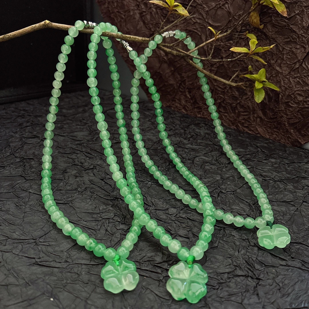 【丙洛】纯天然非洲翠四叶草锁骨链一串 |多样性发其一
