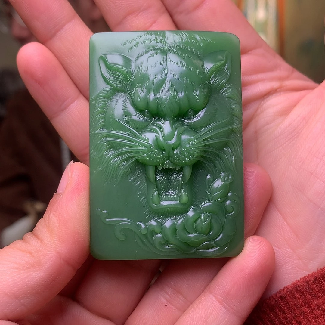 和田玉未镶嵌挂件虎牌 挂件