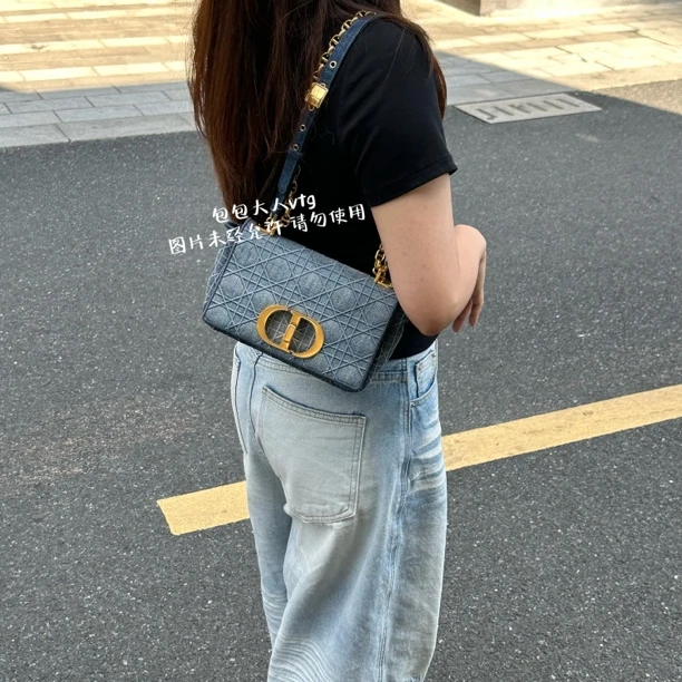 99新 DIOR/迪奥 小号丹宁限定Caro单肩包