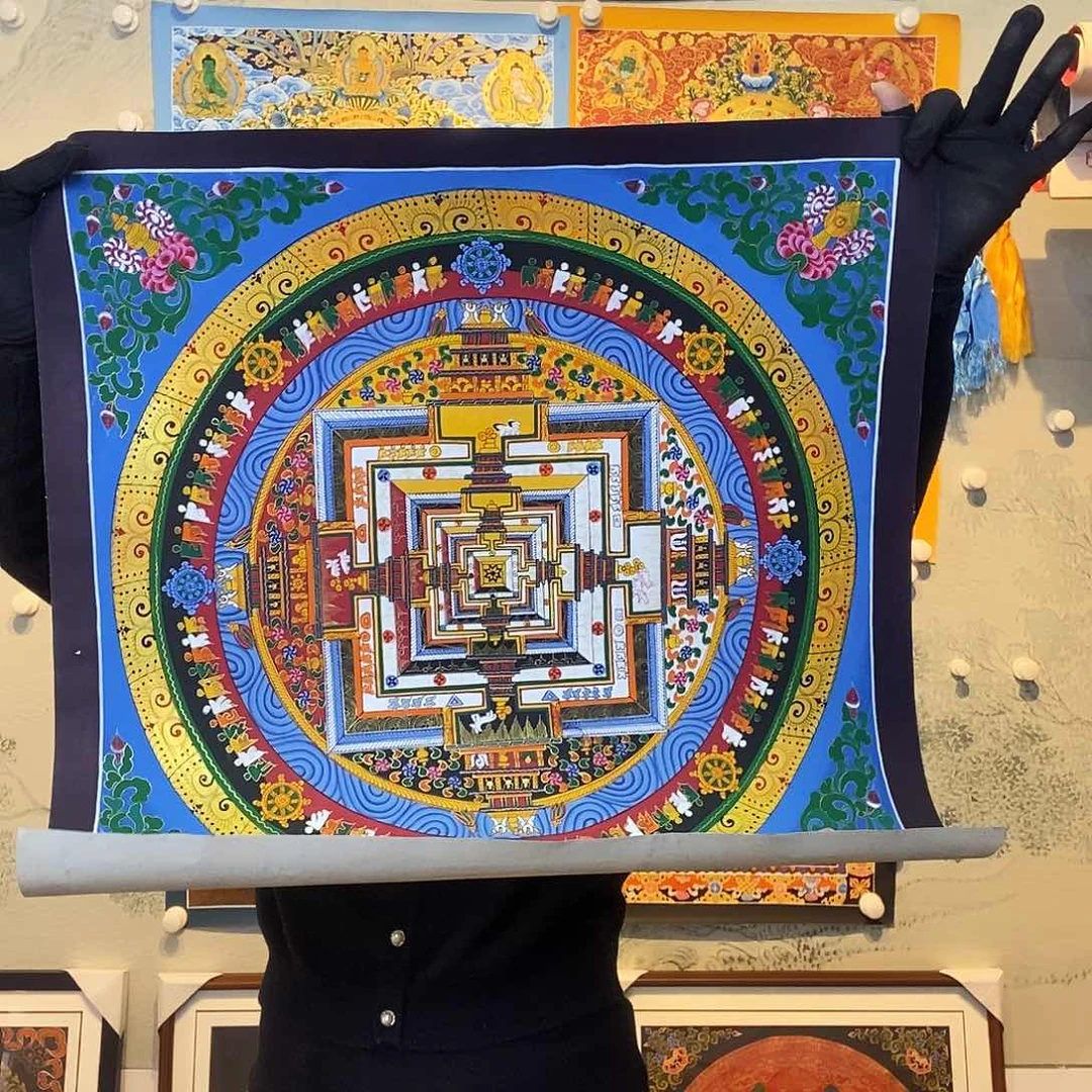 卷轴画纯手绘坛城唐卡50尺