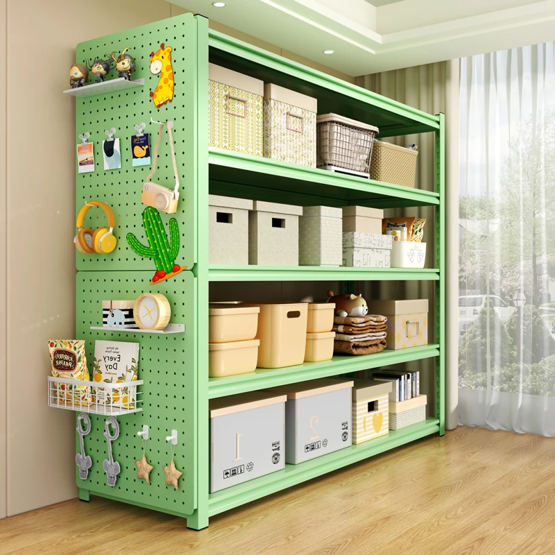 家用货架多层落地置物架钢制储物架卧室简易书架阳台客厅收纳架子