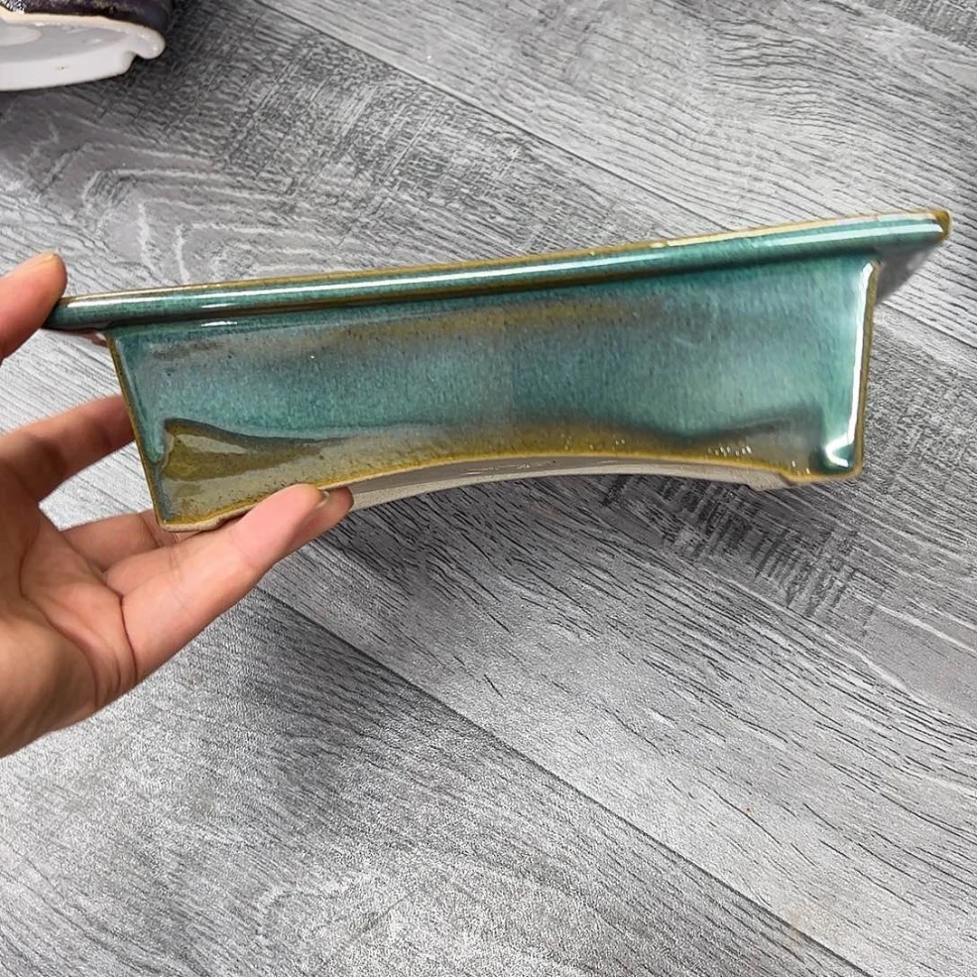 紫砂花盆296号瑕疵22/16/6cm窑变
