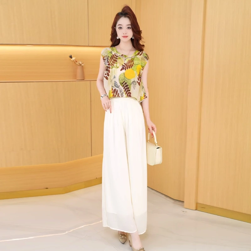 【两件套】夏季时尚女神修身洋气宽松气质休闲百搭显瘦减龄女装套裤