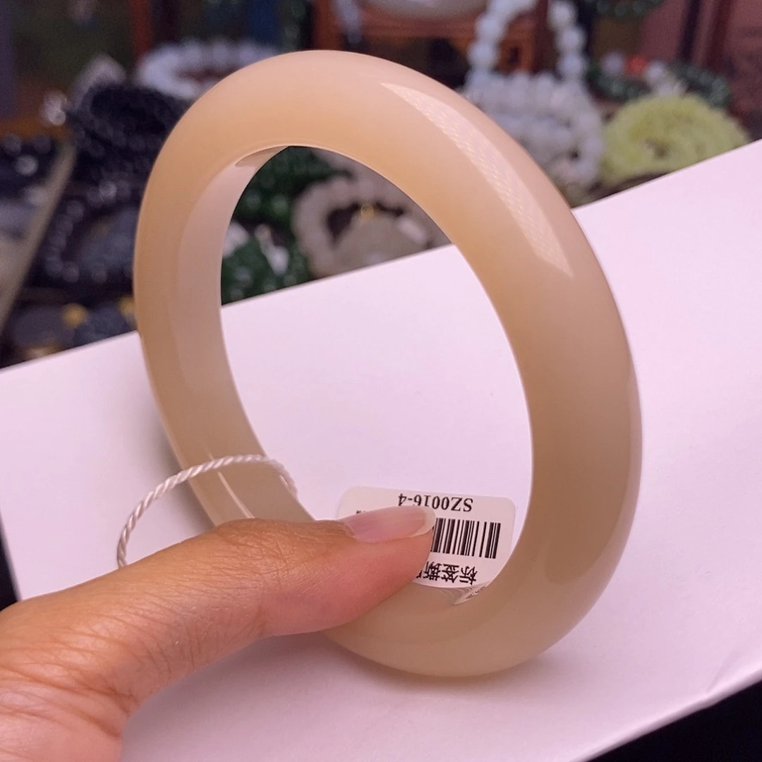 和田玉未镶嵌颈饰收藏60老料浓藕粉手镯