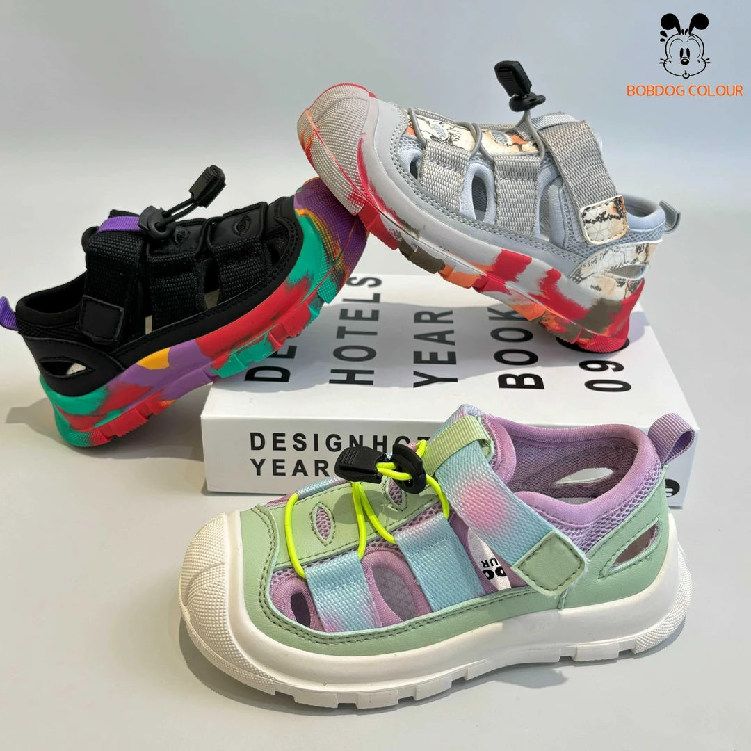 巴布豆卡乐夏季韩版洋气儿童凉鞋沙滩鞋防滑软底男童鞋女童鞋子