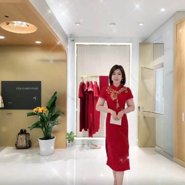 慕天姿 17713 酒红色旗袍裙 喜婆婆 喜妈妈装