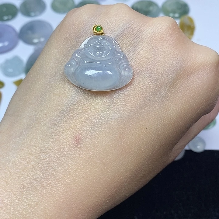 翡翠未镶嵌颈饰天然缅甸翡翠A货冰佛