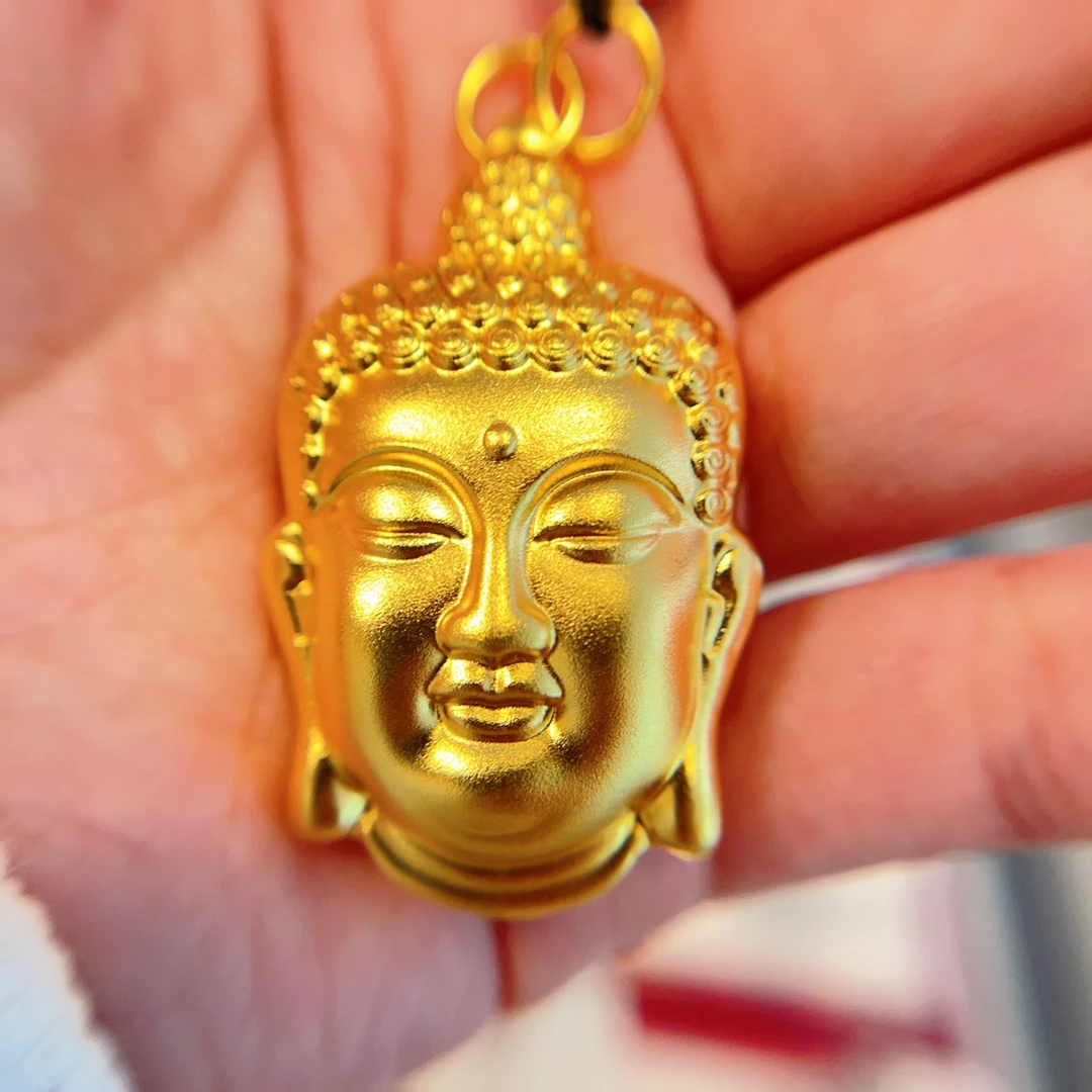 吊坠足银 吊坠足银 外包了金的佛头吊坠时尚挂坠轻奢项坠