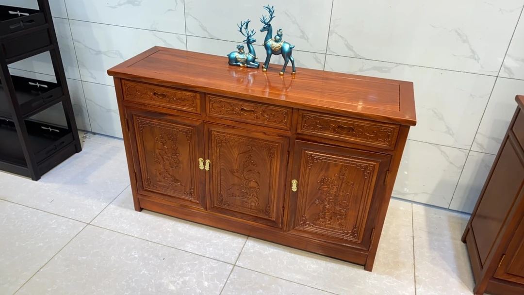 特价128满雕刺猬紫檀餐边柜储物柜收纳柜玄关柜红木家具