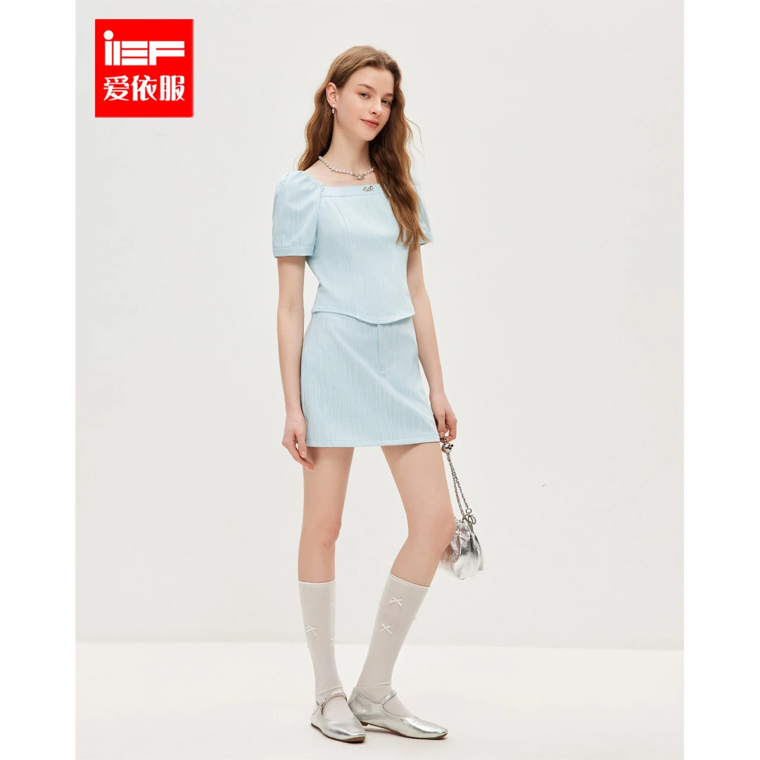 IEF/爱依服套装2025春季新款韩版甜美少女风上下套裙欧若风流光风