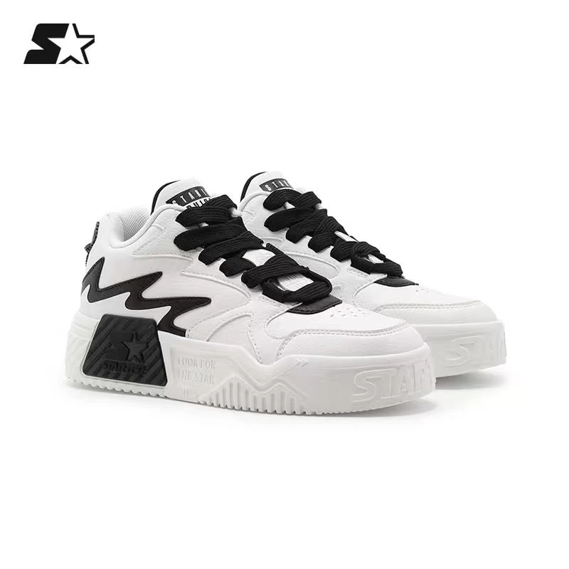 STARTER流光风四季黑白配色轻量中帮厚底板鞋 SF43V1001