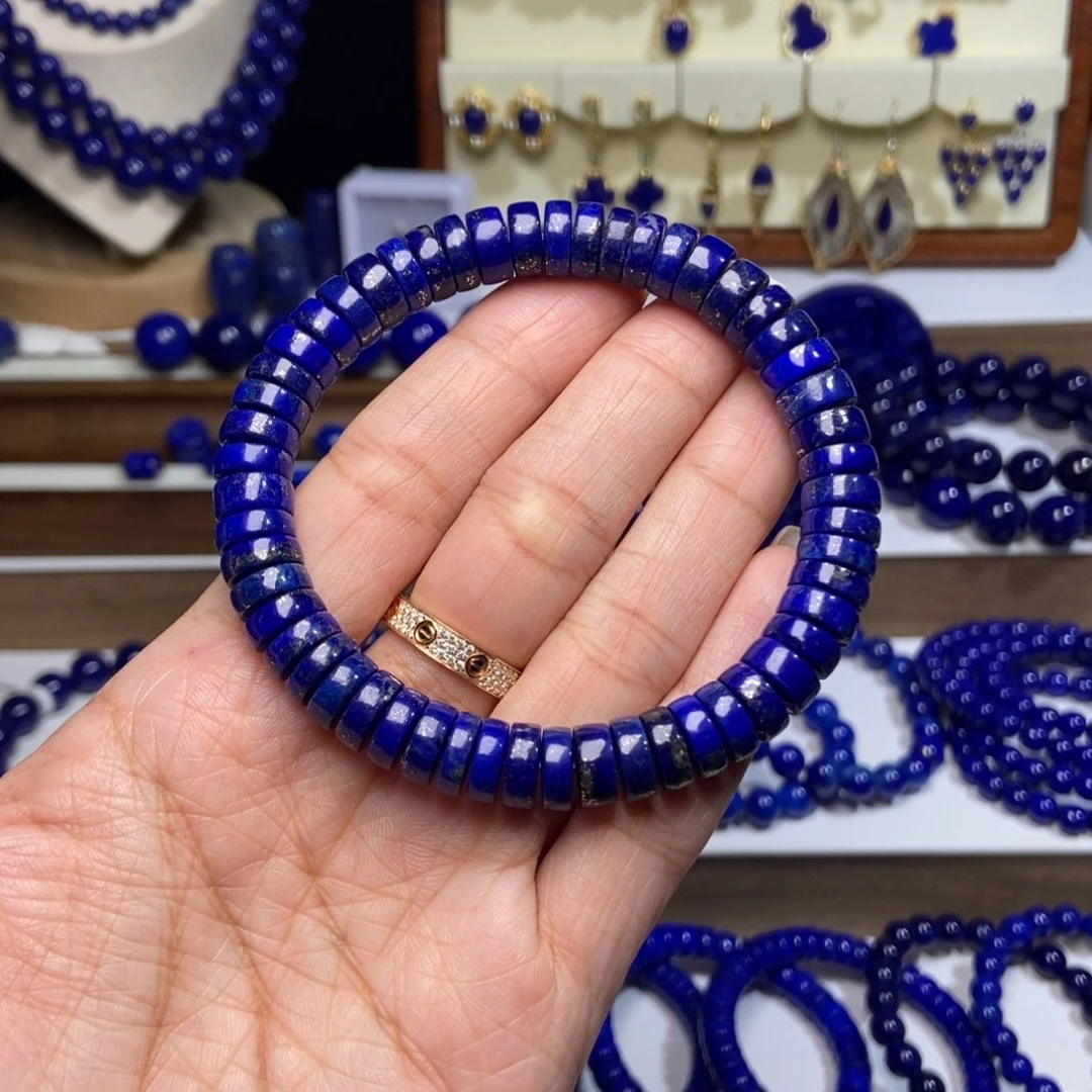 青金石未镶嵌老矿 多金 精工药片手串9mm