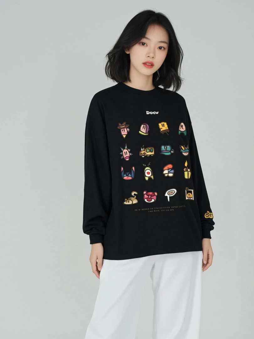 drew笑脸联名巴斯潮牌美式纯棉卫衣ins男女时尚百搭情侣长袖上衣