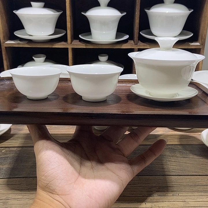 J***E骨瓷3.4盖碗110ml+大玉兰杯45ml+压手杯65ml