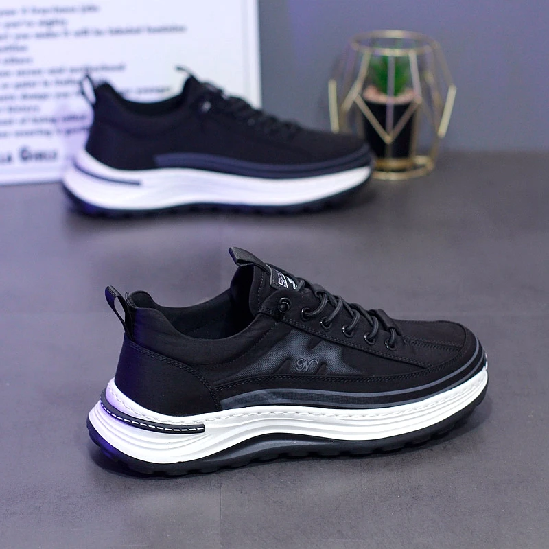 男鞋夏季透气布面休闲鞋速干布松紧带软底青年潮流运动板鞋男潮鞋