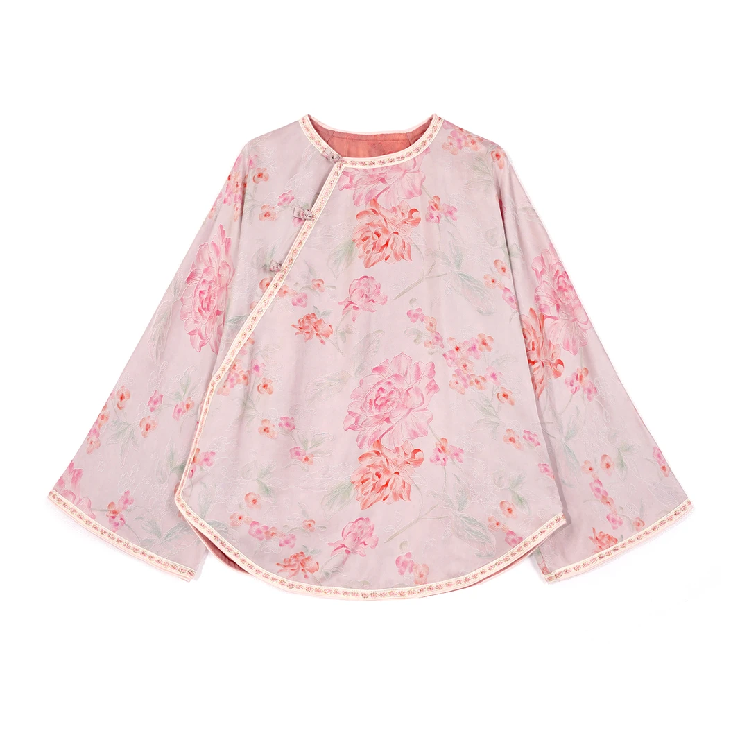 （沉香）2025早春新款红色改良中式茶服女装宽松上衣FB2501272