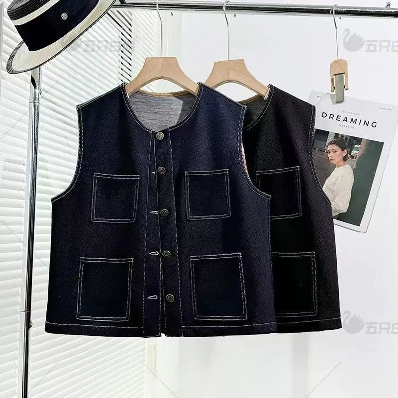 GFL 2533秋冬新款加绒牛仔马夹