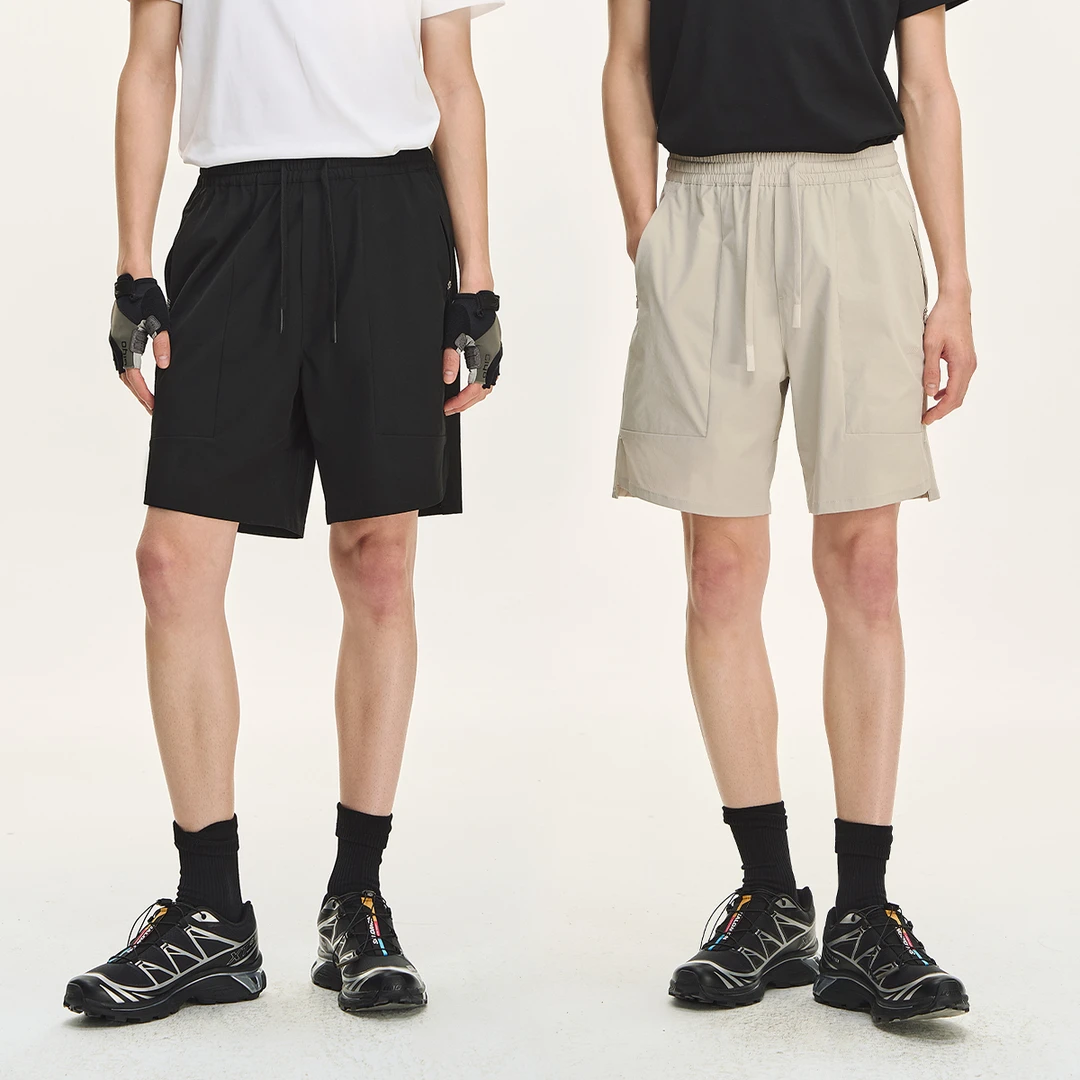 CLIMAX VISION轻薄凉爽格纹四面弹su干综合训练运动短裤五分裤男