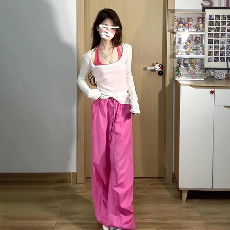 2025夏季新款甜辣妹针织衫女春秋露背罩衫设计感长袖纯欲上衣套装