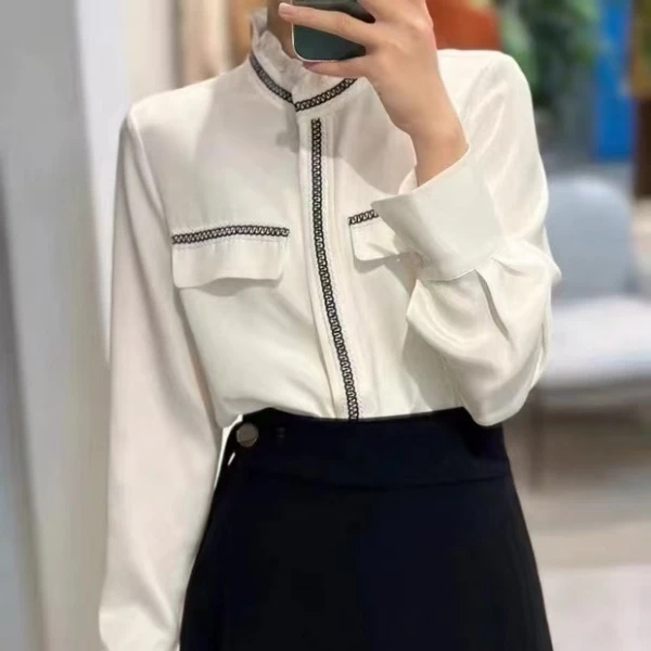 春季上新~时尚宫廷撞色设计款衬衫 S78003