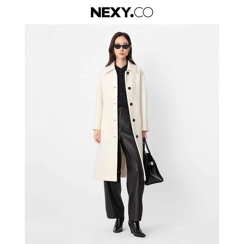 NEXY.CO/奈蔻大衣|奶杏|温婉气质|绒感|羊毛秋冬氛围感|XL01133V0