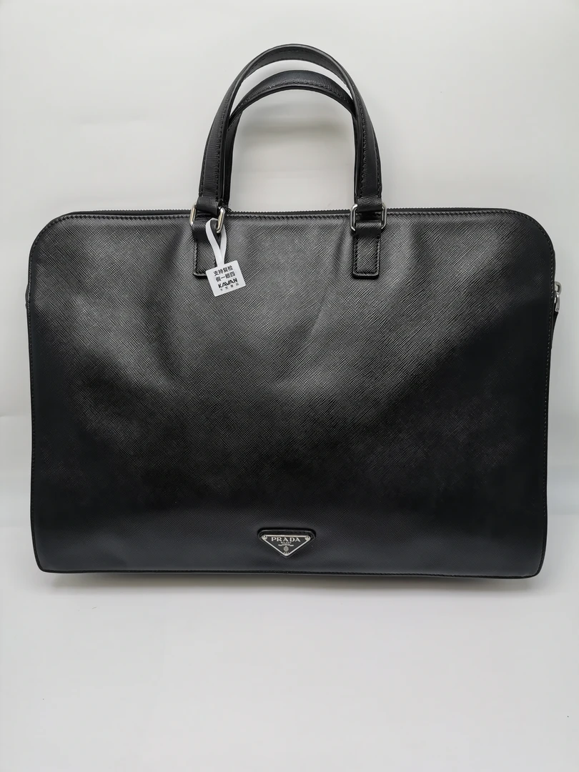 99新 Prada/普拉达 95新 16891 黑色全皮手提公文包
