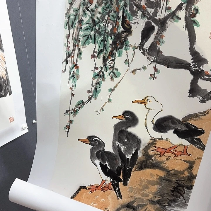 国画用****0梁老师花鸟作品