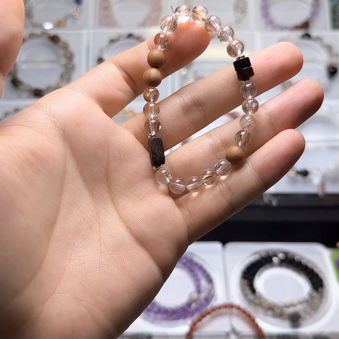 烟晶未镶嵌手链黑金超