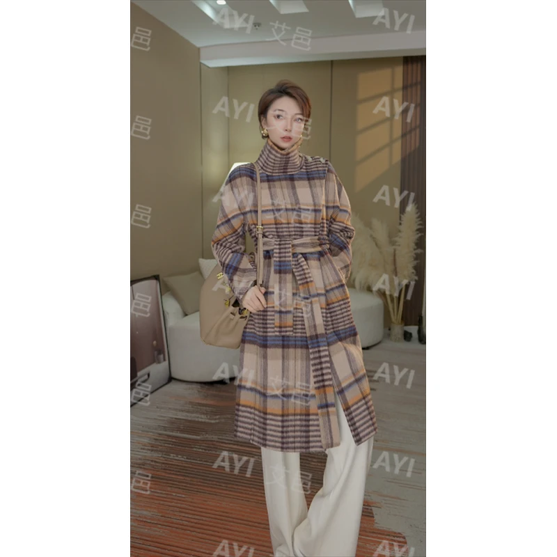 【魔法师】高级定制款双面羊毛大衣带超立领时尚女装设计师Q2298KJ