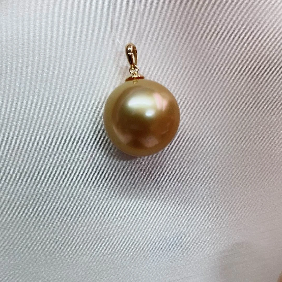 吊坠(不含链)18K金镶嵌海水珍珠13-14