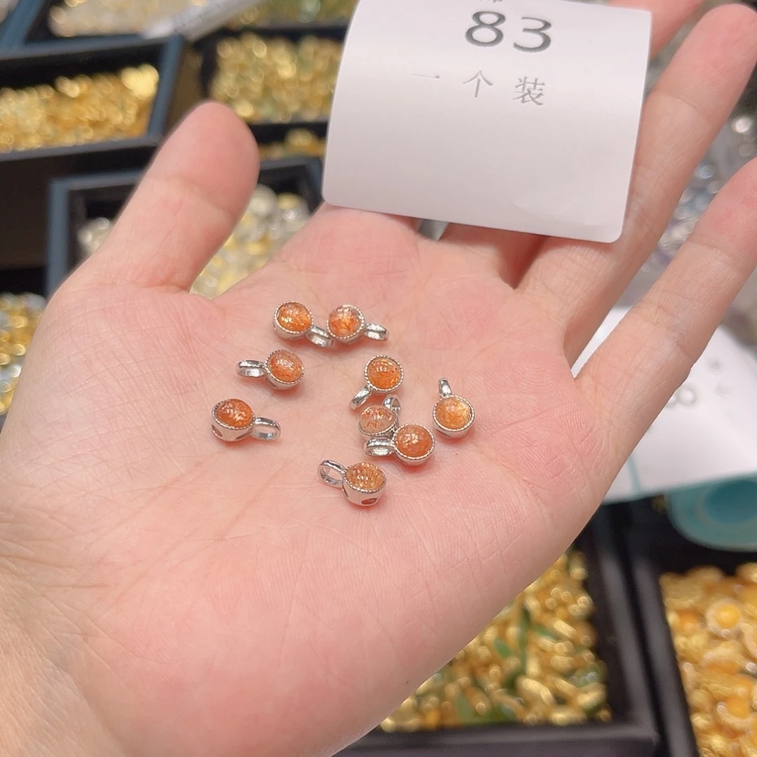 水晶珠宝半成品足银镀金镶嵌83 。