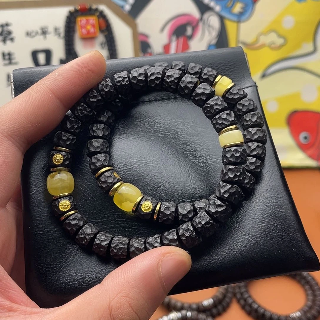 椰蒂手串9黑金无相双腊