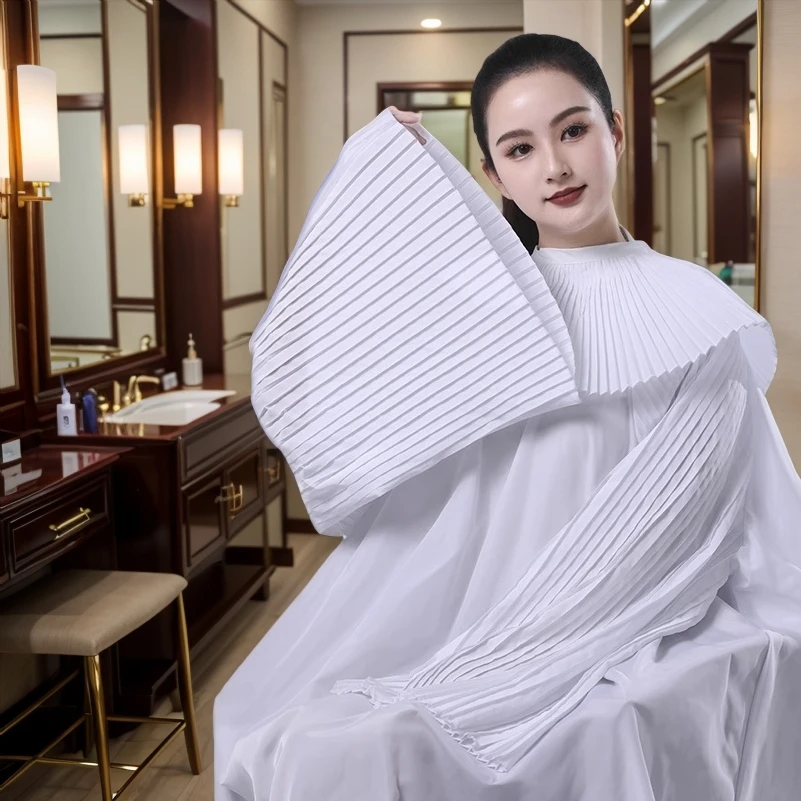 王里发同款高档加长加大带袖不沾发理发围布发廊剪发围布发廊专用